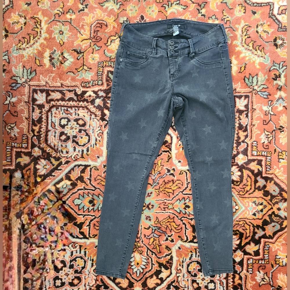 Torrid Black Star-Patterned Skinny Jeans